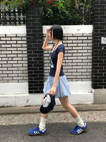 STRIPE BALLOON SKIRT